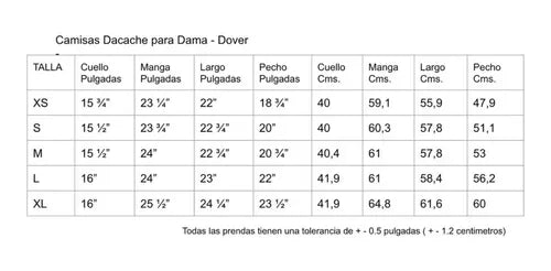 Blusa Manga Larga Oxford Marca Dacache